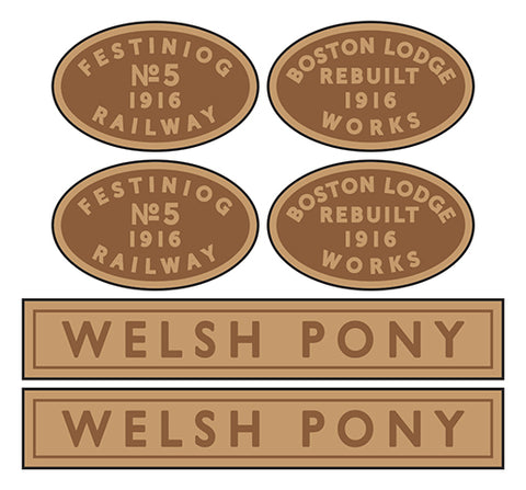 Ffestiniog Railway 'Welsh Pony' loco set plates