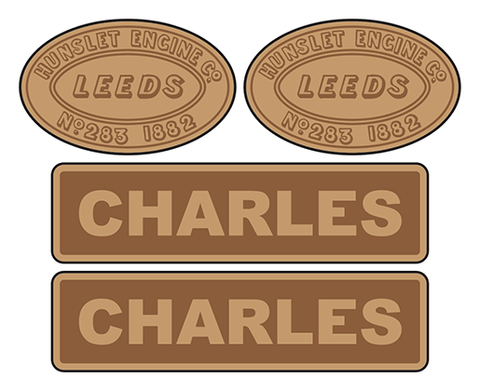 Penrhyn Quarry Railway 'Charles' loco set plates