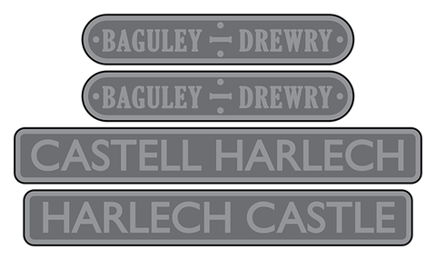 Ffestiniog Railway 'Harlech Castle / Castell Harlech' loco set plates