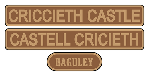 Ffestiniog Railway 'Criccieth Castle / Castell Cricieth' loco set plates