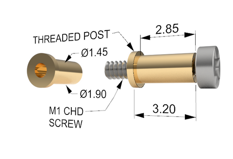 Mosskito NG 2 x 1.45mm Idler Post & Screw