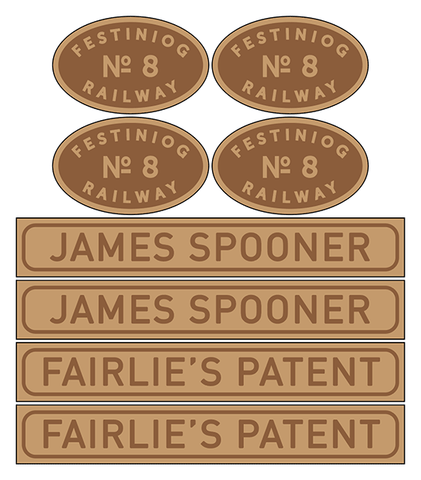 Ffestiniog Railway 'James Spooner' loco set plates