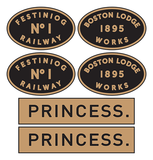 Ffestiniog Railway 'Princess' loco set plates