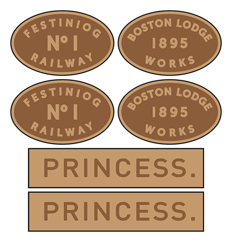 Ffestiniog Railway 'Princess' loco set plates