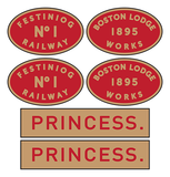 Ffestiniog Railway 'Princess' loco set plates