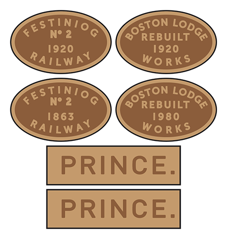 Ffestiniog Railway 'Prince' loco set plates