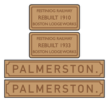 Ffestiniog Railway 'Palmerston' loco set plates