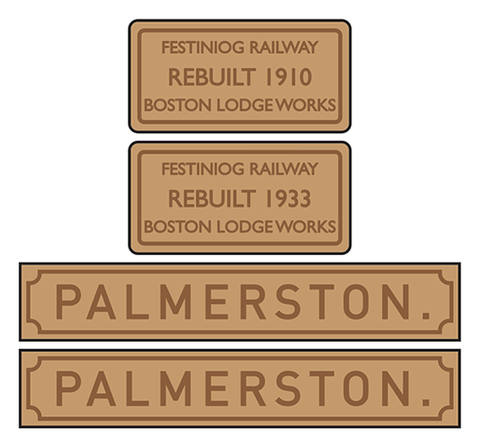 Ffestiniog Railway 'Palmerston' loco set plates