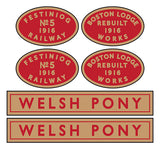 Ffestiniog Railway 'Welsh Pony' loco set plates