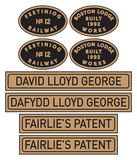 Ffestiniog Railway 'David Lloyd George' loco set plates