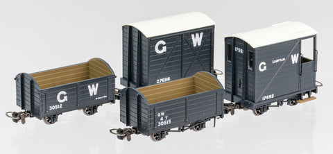 All-Purpose 009 wagons - GWR livery wagon pack