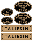 Ffestiniog Railway 'Taliesin' loco set plates