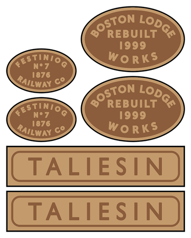 Ffestiniog Railway 'Taliesin' loco set plates