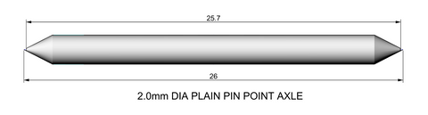 Mosskito 26mm x 2.0mm dia. Axle (OO)