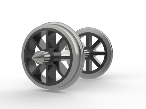 MXion V-Spoke Ball Bearing Wheelset For G Scale/Gauge - 31mm, 2 Axles (Fits LGB, PIKO, PLAYMOBIL)