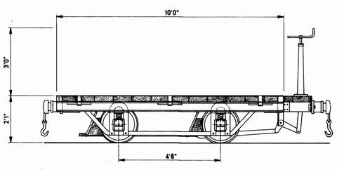 W.G. Bagnall Ltd. 4 wheel flat wagon with brake