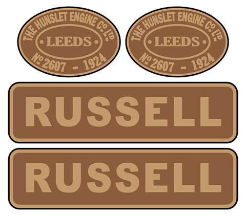 Hunslet 'Russell' (WHR) loco set plates