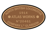 North British works plates (Sharp, Stewart style)