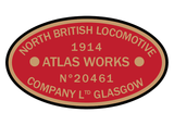 North British works plates (Sharp, Stewart style)