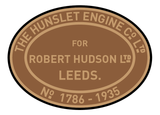 Hunslet works plates (Robert Hudson style)