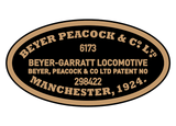 Beyer-Peacock works plates (complex Garratt)