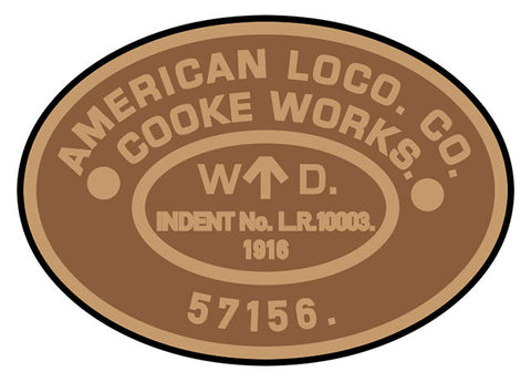 American Loco. Co. WDLR works plates