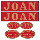 W&L 'Joan' loco set plates