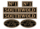 Southwold Railway No. 1 'Southwold' loco set plates