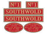 Southwold Railway No. 1 'Southwold' loco set plates