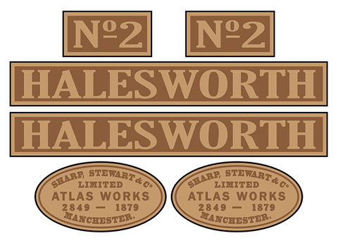 Southwold Railway No. 2 'Halesworth' loco set plates