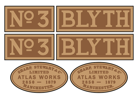 Southwold Railway No. 3 'Blyth' loco set plates