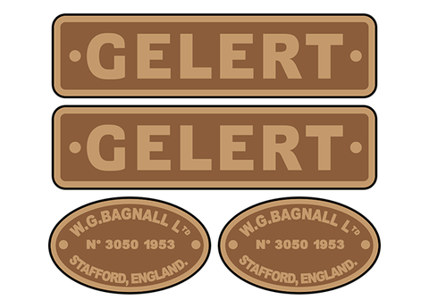 Bagnall "Gelert" (WHHR) loco set plates