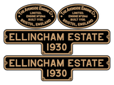 Avonside 'Ellingham Estate 1930' loco set plates