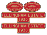 Avonside 'Ellingham Estate 1930' loco set plates