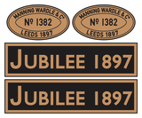 Manning-Wardle 'Jubilee 1897' loco set plates