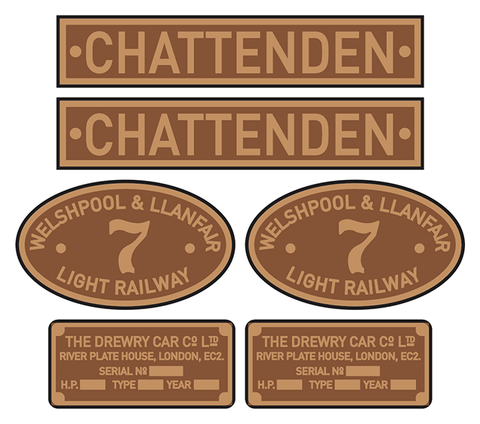 W&L 'Chattenden' loco set plates