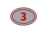 Engraved oval number plates
