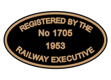 Railway Executive number plates