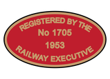 Railway Executive number plates