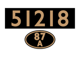 Smokebox number plate and shed code plate