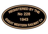 GWR Private Owner registration plates