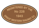 GWR Private Owner registration plates