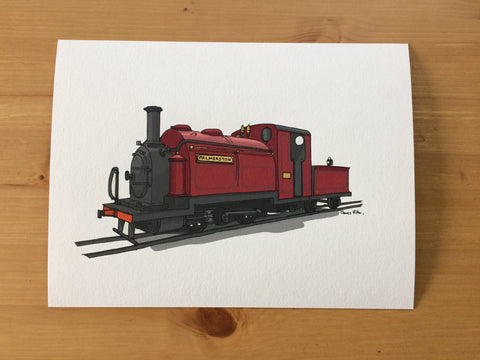 Ffestiniog Railway 'Palmerston' Illustrated Art Print
