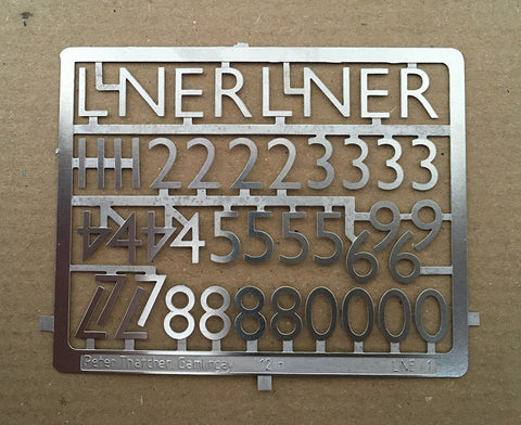 LNER 12" stainless steel loco numerals
