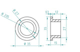 Mosskito 10 x Brass Top Hat Bearings 2.05mm ID