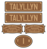 Talyllyn Railway 'Talyllyn' loco set plates