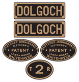 Talyllyn Railway 'Dolgoch' loco set plates