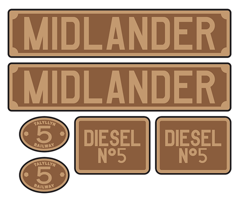 Talyllyn Railway 'Midlander' loco set plates