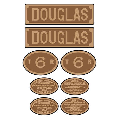 Talyllyn Railway 'Douglas' loco set plates