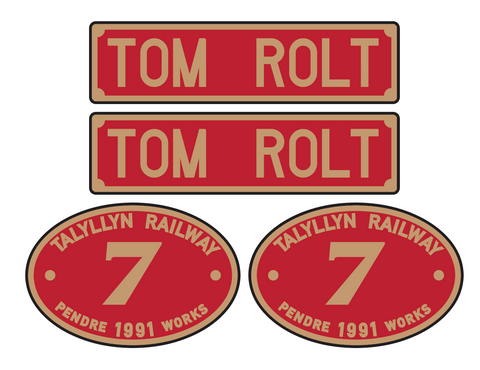 Talyllyn Railway 'Tom Rolt' loco set plates – Light Railway Stores